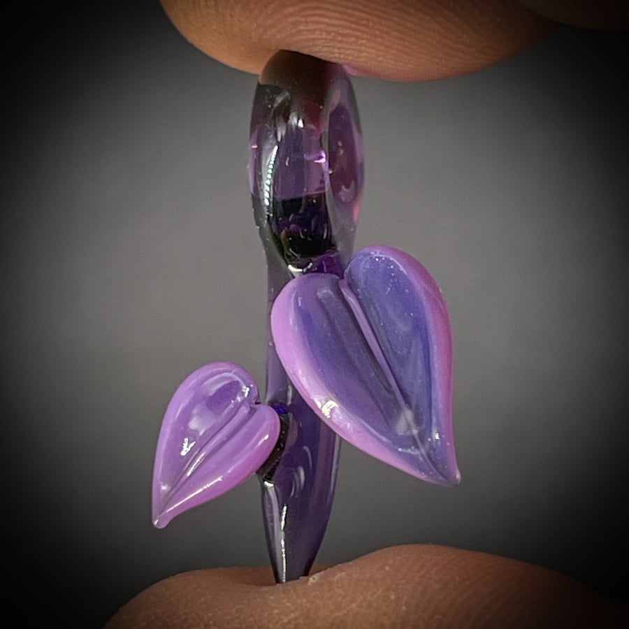 Image of Mini Purple 2 Leaf Pendant