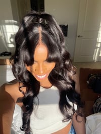Image 5 of "CURTAIN BANGS" 24 INCH 8x5 GLUELESS HD LACE CLOSURE WIG 