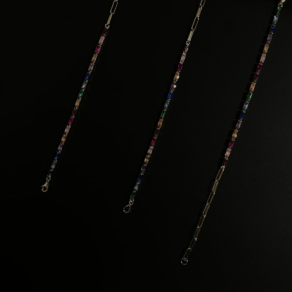 Image of Half and Half colorful link Bracelet