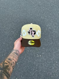 Image 3 of PINK BRIM MULTI TONE TEXAS RANGERS CUSTOM FITTED CAP