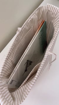 Image 3 of Striped Linen Crossbody Bag