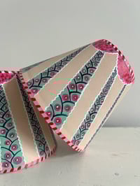 Image 1 of Foxgloves - a pair of hand painted fabric shades, 19cm base 