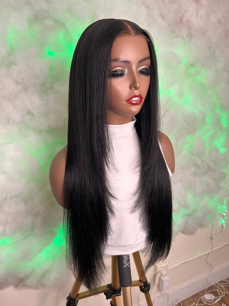 Image of Julia Hair ( YAKI TEXTURE )  Draw String 7x5 Lace Parting space wig 