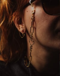 Image 4 of barbed wire hearts - gold eyeglass chain