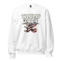 Image 2 of Trump 2024 MAGA Distressed Unisex Sweatshirt from PatriotsCo.com