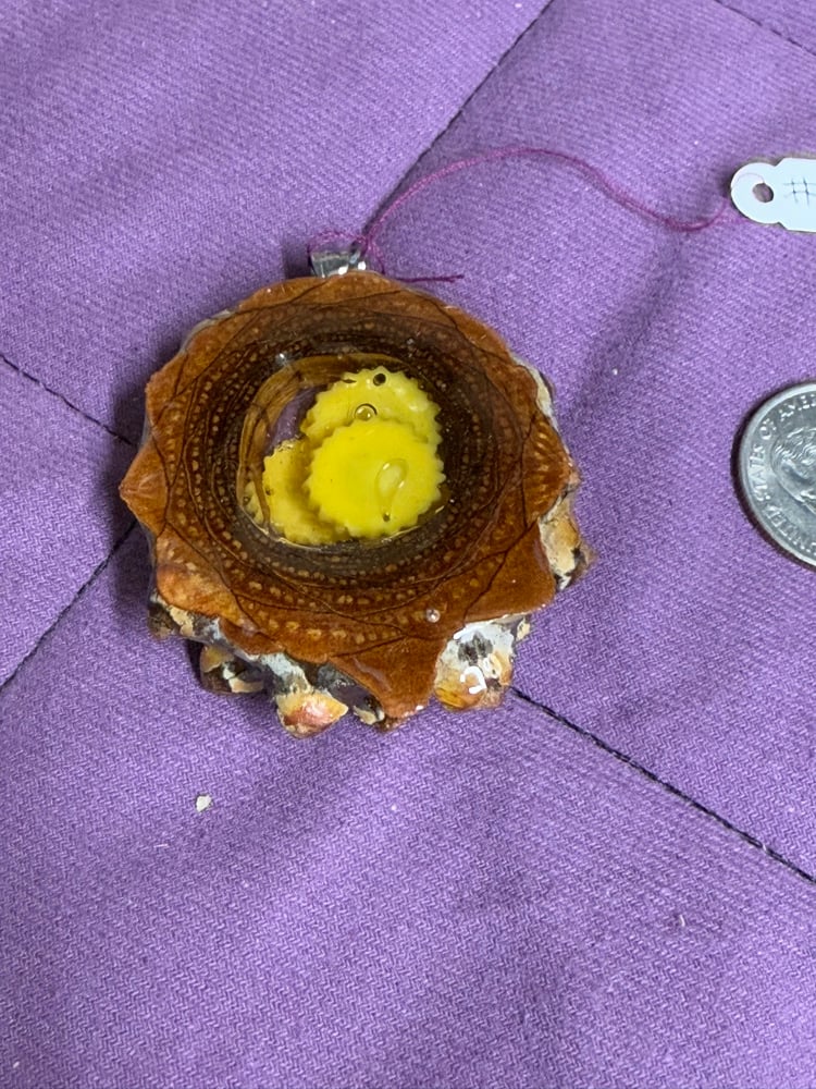 Image of Sunflowers Pinecone Charm | PNW Art | Handmade PNW Jewelry | #115