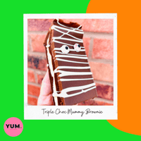 HALLOWEEN TRIPLE CHOC MUMMY BROWNIE