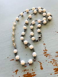 Image 1 of baroque pearl and imperial topaz necklace