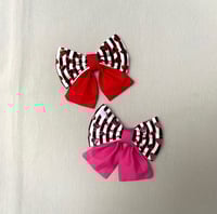 Image 1 of Queen of Hearts Striped Bow Ties/ Sailor Bow