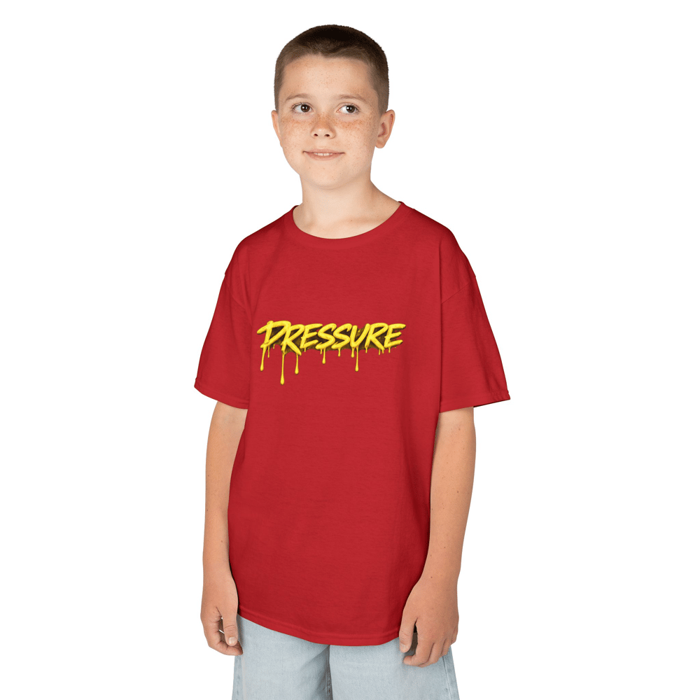 Image of Unisex Kids Tee — "Pressure Makes Diamonds" Gold Drip Graphic