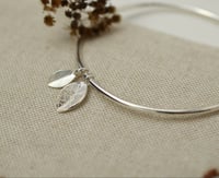 Image 5 of Double-Leaf Silver Bangle Bracelet – Fold Collection