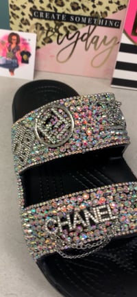 Image 3 of Bling on bling croc slides