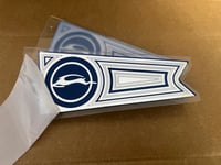BLUE/CHROME FLAGS (PAIR) “IMPALA DEER” 