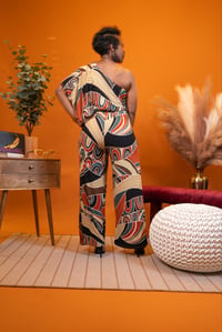 Image 3 of One Sleeve Geometric Patterned Jumpsuit 