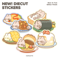 Monggu Food Naps | Glitter Diecut Sticker