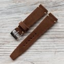 Vintage Style Suede leather watch strap - Brown