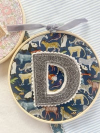 *SAMPLE* D Glitter Initial Hoop