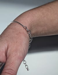 Image 2 of Sterling Silver Single Bar + Handmade Chain Bracelet 
