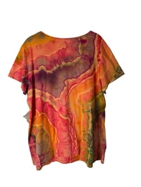 Image 6 of ♻️ UPCYCLED 2X PLUS V-Neck Tee in Tropical Geode Ice Dye