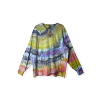 Image 1 of XL Unisex Adult Soft Long Sleeve Tee in Soft Brights Agate Ice Dye