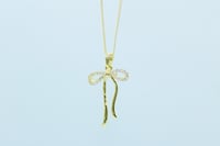 Image 6 of Rhinestone Bow Necklace 