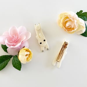 Image of Acrylic White Bunny Hair Clip