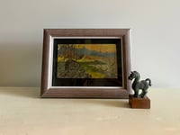 Image 1 of Antique Oil Landscape Miniature on Canvas Board