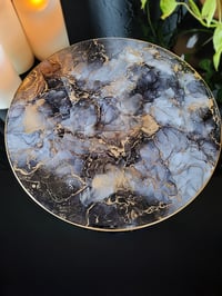 Image 3 of 14" Lazy Susan Turntable Epoxy Resin Art 'The Queen of Pentacles'