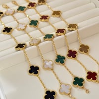 Image 1 of Brass gold clover bracelet