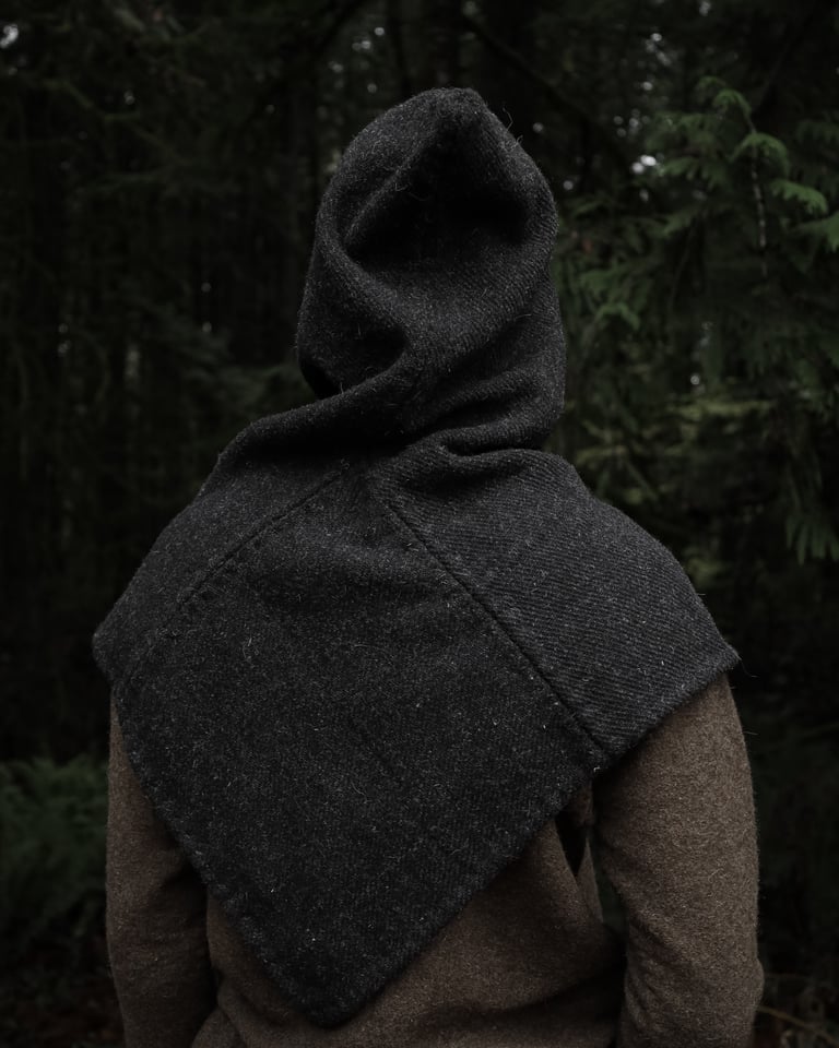 Medieval Hood - Heavyweight Charcoal Twill Image 5