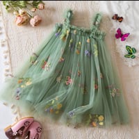 Image 1 of Girls Floral Embroidered Party Tutu Dress  