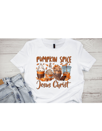 Image 1 of Pumpkin Spice and Jesus Christ Shirt