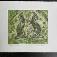 Image 1 of Hounds of Love - Original Collagraph Print 