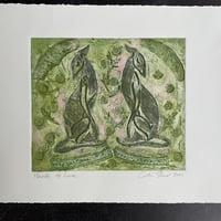 Image 1 of Hounds of Love - Original Collagraph Print