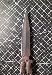 Image 4 of WITH ORIGINAL BOX, Butterfly Knife, Spring Loaded Locking Pin, Single Edged/Looks Double Edged