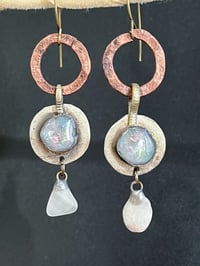 Image 2 of Opal resin earrings (white drops)