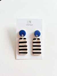 Paire de boucles d’oreilles céramique SIMPIA bleu