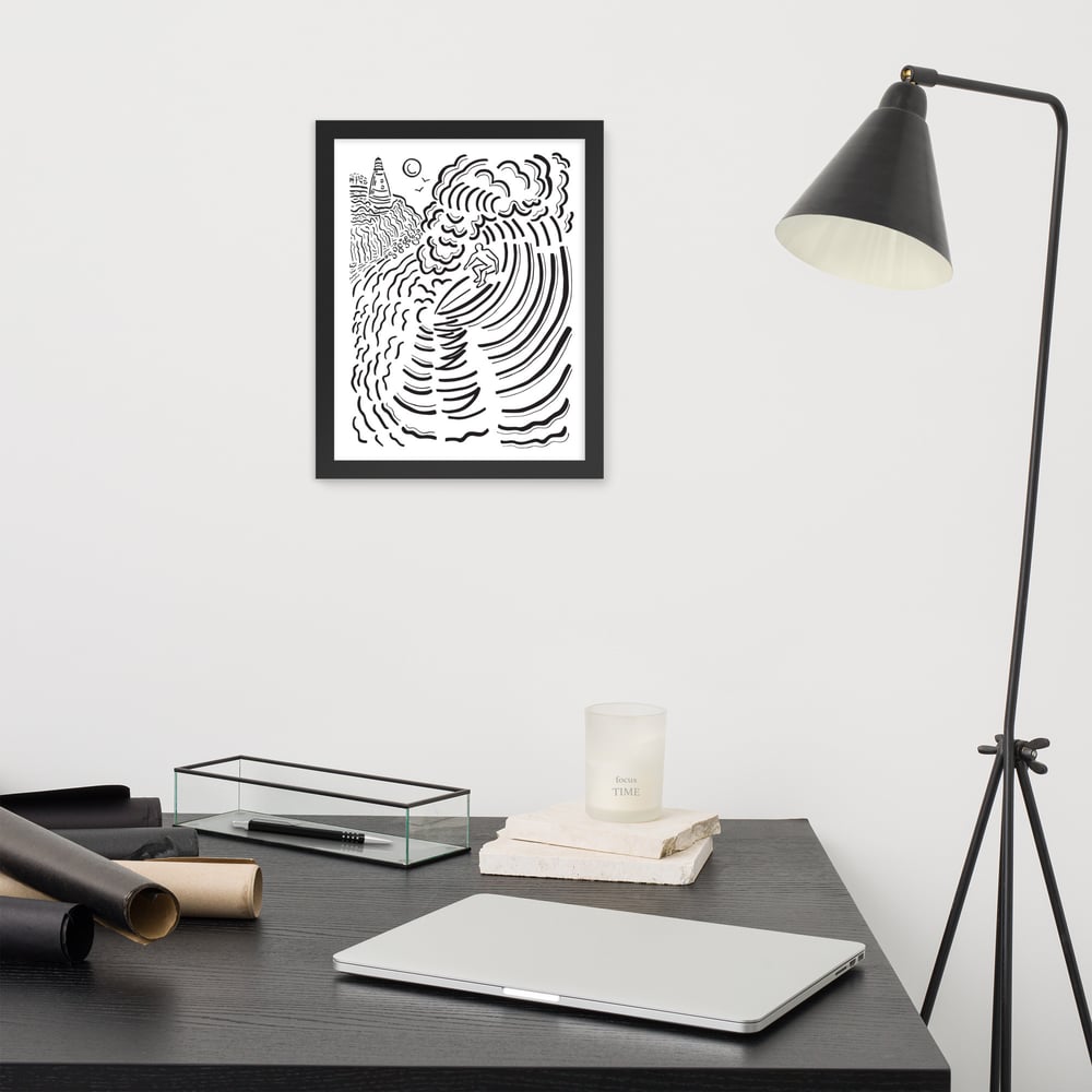 Montauk Lighthouse Surf Print - Framed
