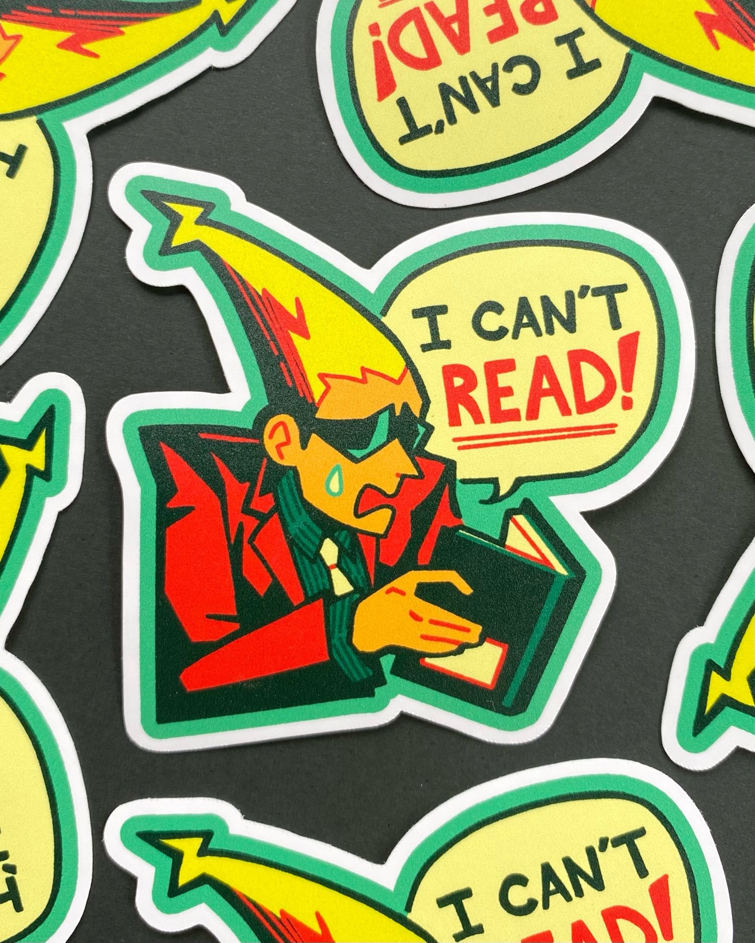 I can't READ sticker