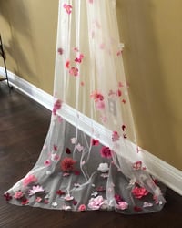 Image 5 of Custom Pink Floral Veil