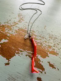 Image 6 of Aphrodite . natural italian coral and herkimer diamond necklace
