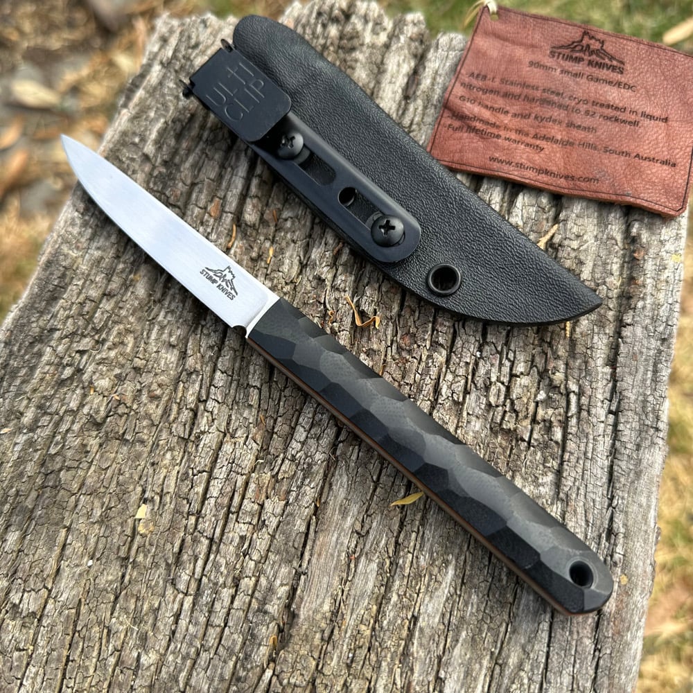 Image of 90mm Small Game/EDC AEB-L Black G10