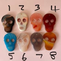 Image 2 of XL Agate Skull Necklace on Chunky Chain