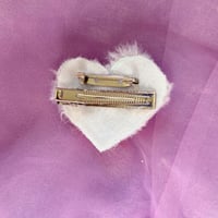 Image 2 of 2way hair clip and brooch - pink x blue heart