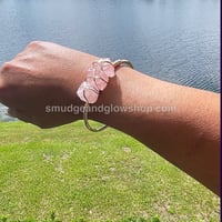 Image 4 of Raw Crystal Cuff Bangle Bracelets 
