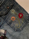 late 1960s patchwork and hand embroidered bellbottom jeans