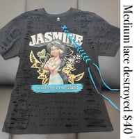 Medium Jasmine teal lace destroyed