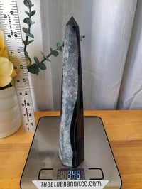 Image 8 of 8" Black Onyx Agate Tower Natural Healing Crystal 2 Styles