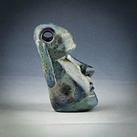 Image 3 of Moai Pendant in Green Amber Purple