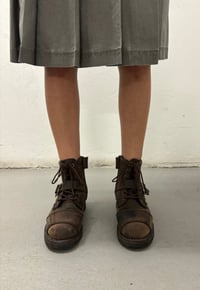 Image 2 of Alpha Industries Brown Leather Combat Boots - Size 7.5 Mens